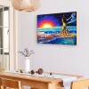 Bonfire on the Beach s - Full Round Diamond - 40x30cm