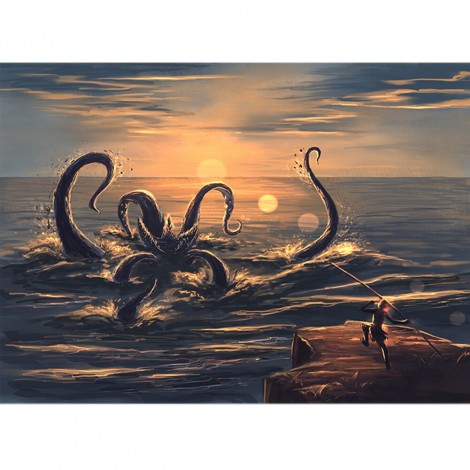 Venetian Sea Monster - Full Round Diamond - 40*30cm