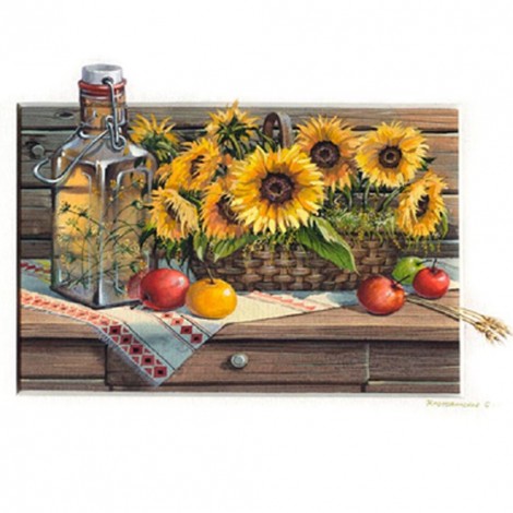 Sunflower - Full Round Diamond - 40*30cm