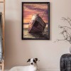 Small Wooden Boat In The Storm - Full Round Diamond - 30*40cm
