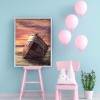 Small Wooden Boat In The Storm - Full Round Diamond - 30*40cm