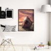 Small Wooden Boat In The Storm - Full Round Diamond - 30*40cm