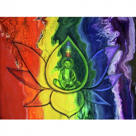 Buddha in Lotus - Full Round Diamond - 40x30cm