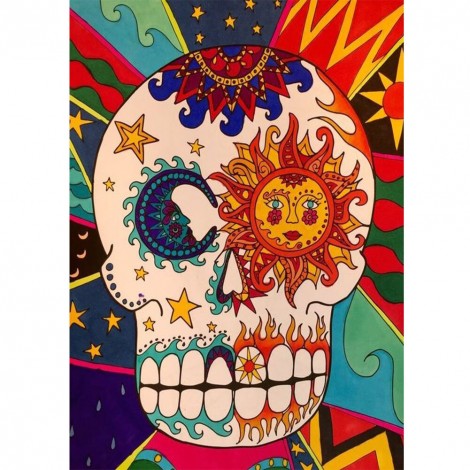 Graffiti Skull - Full Round Diamond - 30x40cm