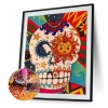 Graffiti Skull - Full Round Diamond - 30x40cm
