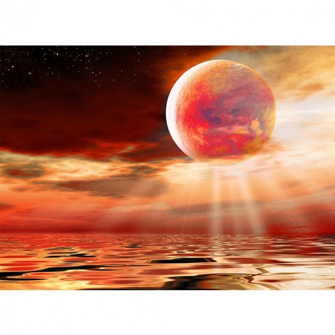 Canvas Picture Craft Full Round Mars Comes Handmade DIY Diamond Painting