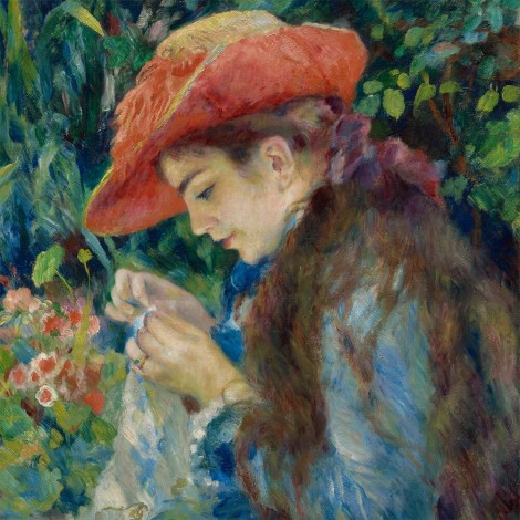 Woman Sewing Clothes - Full Round Diamond - 40*40cm