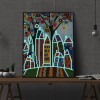 Abstract Cabin Night Luminous - Full Round Diamond - 30x40cm