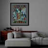 Abstract Cabin Night Luminous - Full Round Diamond - 30x40cm
