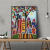 Abstract Cabin Night Luminous - Full Round Diamond - 30x40cm