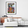 Abstract Cabin Night Luminous - Full Round Diamond - 30x40cm