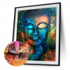 Buddha Religous - Partial Round Diamond - 30x40cm