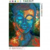 Buddha Religous - Partial Round Diamond - 30x40cm