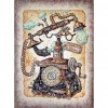 Retro Telephone - Full Round Diamond - 30x40cm