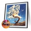 Swinging Girl 5D DIY Full Round Drill Diamond Painting Landscape Mosaic Kit