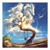 Swinging Girl 5D DIY Full Round Drill Diamond Painting Landscape Mosaic Kit