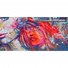 Graffiti Woman - Full Round Diamond - 85x45cm