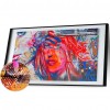 Graffiti Woman - Full Round Diamond - 85x45cm
