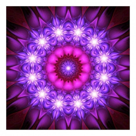 Purple Flower - Full Round Diamond - 30x30cm