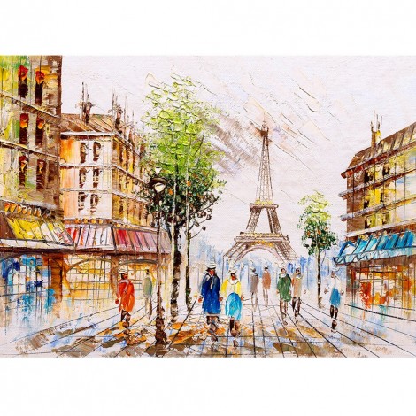 The Eiffel Tower - Full Round Diamond - 40*30cm
