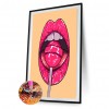 Lollipop Red Lips - Full Round Diamond - 30*40cm