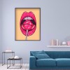 Lollipop Red Lips - Full Round Diamond - 30*40cm