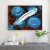 Spiral Feathers - Full Round Diamond - 40x30cm