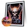 Skull Wing Halloween - Partial Round Diamond - 30x40cm