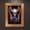 Skull Wing Halloween - Partial Round Diamond - 30x40cm
