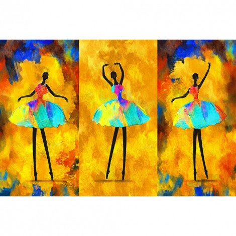 Abstract Ballet - Full Round Diamond - 40x30cm