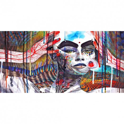 Graffiti Woman - Full Round Diamond - 85x45cm