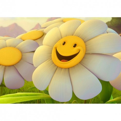 Smile Flower - Full Round Diamond - 30x40cm