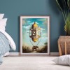 Square Elephant and Dove - Full Square Diamond - 40x50cm