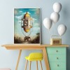 Square Elephant and Dove - Full Square Diamond - 40x50cm