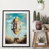 Square Elephant and Dove - Full Square Diamond - 40x50cm