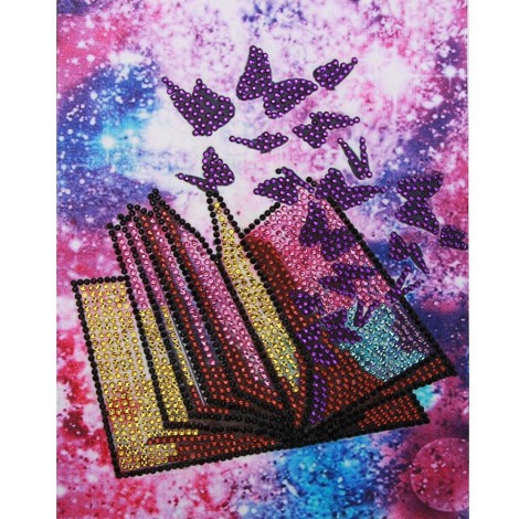 Butterfly in Book - Special Shaped Diamond - 25x30cm