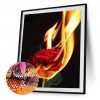 Burning Rose - Full Round Diamond - 30x40cm