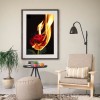 Burning Rose - Full Round Diamond - 30x40cm