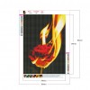 Burning Rose - Full Round Diamond - 30x40cm