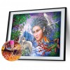 Snowman And Wolf - Full Round Diamond - 40*30cm