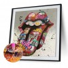 Abstract Mouth - Full Round Diamond - 40x40cm