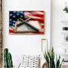 US Flag Cross Bible - Full Round Diamond - 40x30cm
