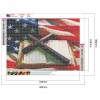 US Flag Cross Bible - Full Round Diamond - 40x30cm