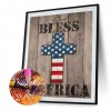 Cross American Flag - Full Round Diamond - 30*40cm