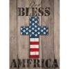 Cross American Flag - Full Round Diamond - 30*40cm