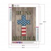 Cross American Flag - Full Round Diamond - 30*40cm