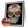 Flower Skull - Full Round Diamond - 30x40cm