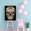 Flower Skull - Full Round Diamond - 30x40cm