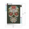 Flower Skull - Full Round Diamond - 30x40cm