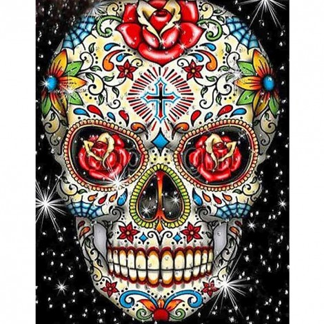 Skull - Full Round Diamond - 40x50cm
